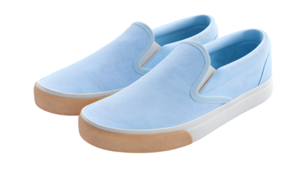 Casual Light Blue Slip-On Canvas Shoes
