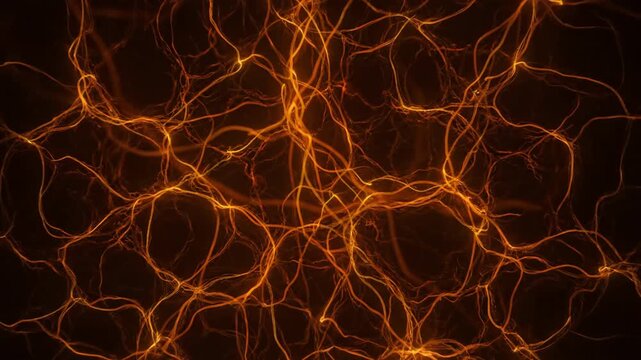 Interconnected glowing lines in warm earthy tones slowly expand, forming a seamlessly looping abstract network background innovation, root like, corporate presentation