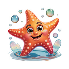 Isolated on a white background, the red sea star is a striking marine animal close-up