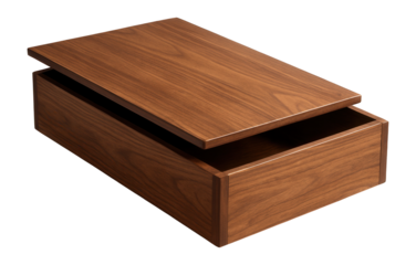 Wooden under-bed storage box with sliding lid, ideal for old photo album storage.