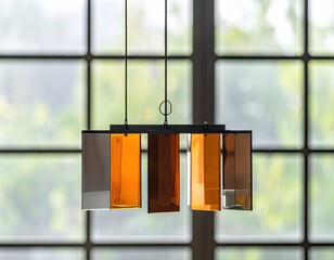 Stained-glass pendant light fixture