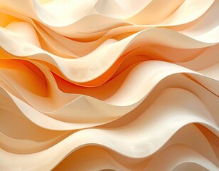 Obraz premium Abstract waves of light orange, curving, smooth texture