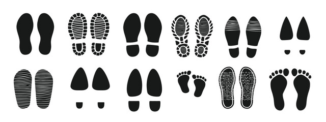 man and woman shoes baby barefoot footprints vector