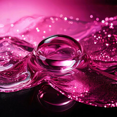 a pink glass ball on a pink background