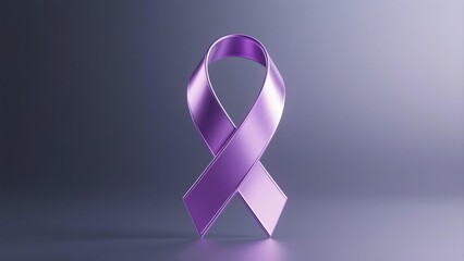Purple ribbon for pancreatic cancer awareness representing strength and hope