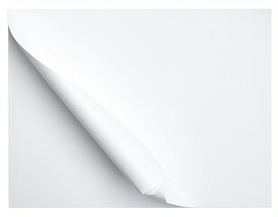 Curled paper corner reveals white surface