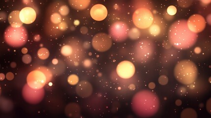 Abstract glowing orbs and particles on dark background