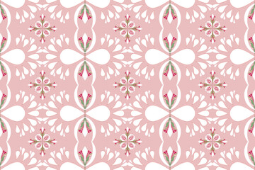 seamless floral pink and white 