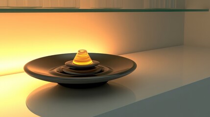 Abstract rendering of a rotating viscous fluid in a flask