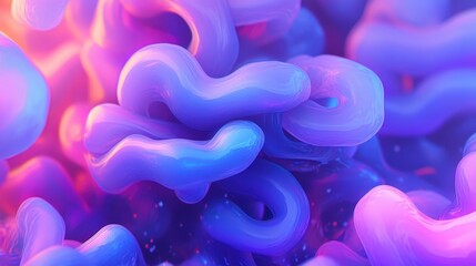 Abstract shapes in vibrant blue and purple colors