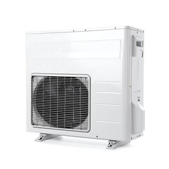 Fototapeta premium White air conditioner unit isolated on white background