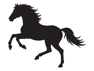 力強く駆ける馬のシルエット 午年のシンプルで迫力あるイラスト