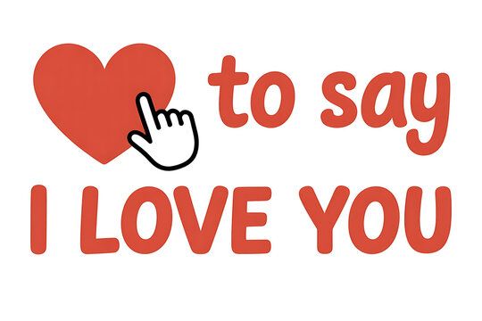 Heart with hand gesture and text conveying affection, expressing love and warm sentiments.