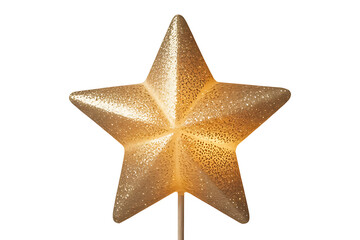Gleaming golden star, radiating brilliance, a symbol of aspiration and celebratory achievement.