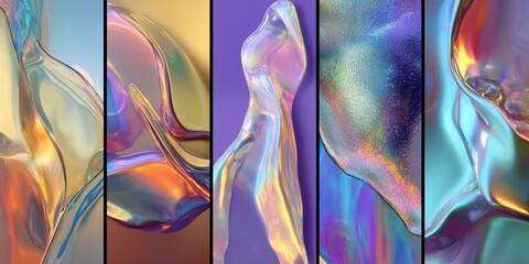 Ethereal Abstracts: A collection of artistic, fluid compositions, showcasing a mesmerizing dance of colors and forms. Capture the elegance and movement of liquid hues.