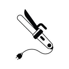 Hair Curler  icon with white background vector stock illustration