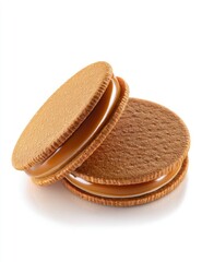 Two caramel-filled cookies
