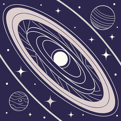 planetary rings, black holes at the center, deep space purples, blues, and blacks © Ghost KOTH