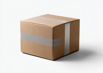 Light brown cardboard box, taped