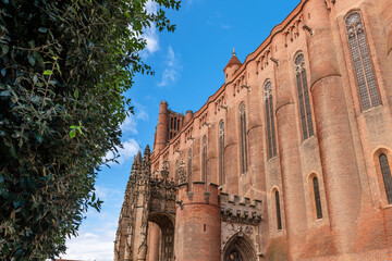 The Sainte C&eacute;cile cathedral and the baldachin in Albi, in the Tarn, in Occitanie, France