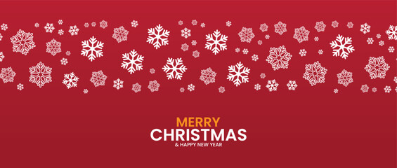 Christmas red background banners with snowflake design. Vector illustration