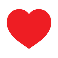 Classic Perfect Red Love Heart Shape Simple Solid Icon Symbol Isolated Vector Graphic