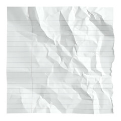 A crumpled piece of lined paper with torn edges, digitally rendered against a black outline