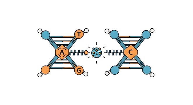 genetic engineering dna editing molecule illustration