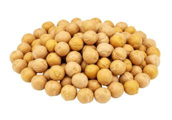Isolated pile of whole yellow dry split peas for cooking preparation, healthy food ingredient