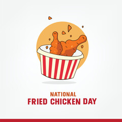 National Fried Chicken Day vector graphic great for National Fried Chicken Day celebration. flat design. story design. flat illustration. simple and elegant	