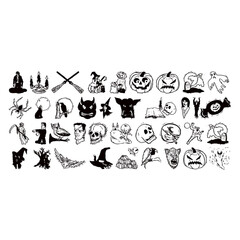 vector illustration of a set of halloween design, halloween icons set PNG collection, halloween design for web decoration