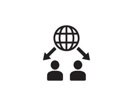 Global outsourching icon vector design illustration