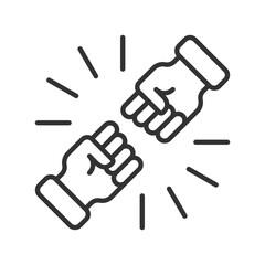 Struggle Outline Icon Vector Illustration