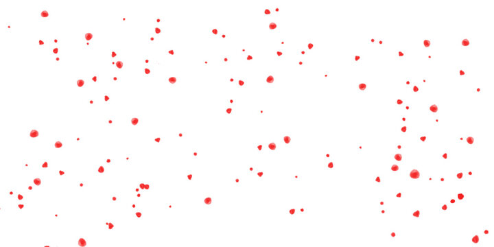 Scattered red dots on transparent background creates a festive and playful pattern
