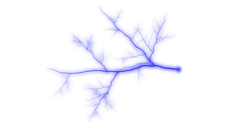 Fototapeta premium Blue lightning bolt with a transparent background for creative use isolated on transparent background