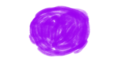 Purple watercolor circle on transparent background with artistic brush strokes