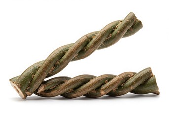 Twisted Grapevine Wood Pieces on White Background