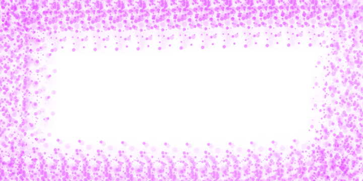 Soft lilac dots frame a white space, isolated on transparent background