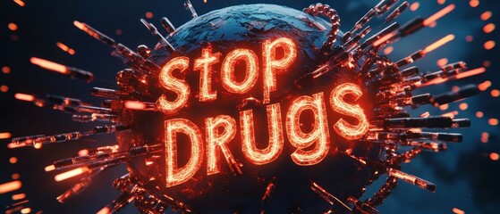 Stop drugs anti drug message