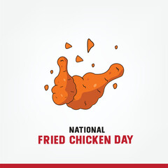 National Fried Chicken Day vector graphic great for National Fried Chicken Day celebration. flat design. story design. flat illustration. simple and elegant	