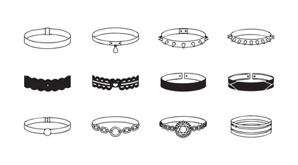 Collection of assorted bracelets and bangles displayed in a grid layout vector