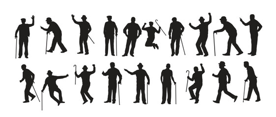 old man silhouette vector