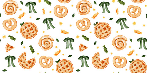 Delicious dessert patterns featuring sweet pastries and playful elements in colorful design