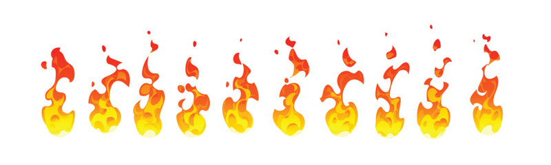 fire flame sprite sheet fx game effect vector © Zaffr