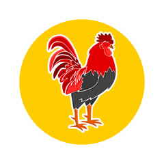 Color Rooster icon isolated on transparent background
