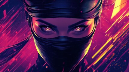 Female figure with a head covering in a futuristic setting