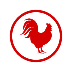 Rooster icon in trendy design isolated on transparent background