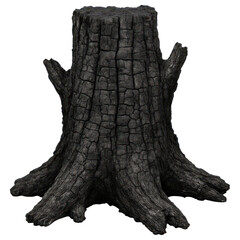 Fototapeta premium Burnt Tree Stump Black Charcoal