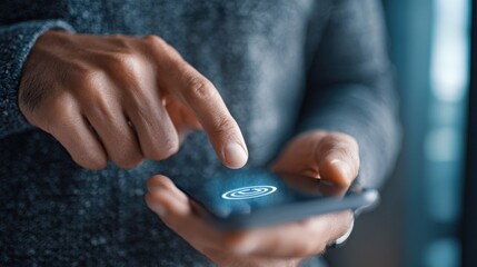 Medium shot showing a friendly user navigating a userfriendly IVR system on a digital device enhancing automated customer interactions.