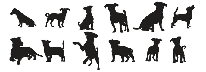 Jack russell dog silhouettes